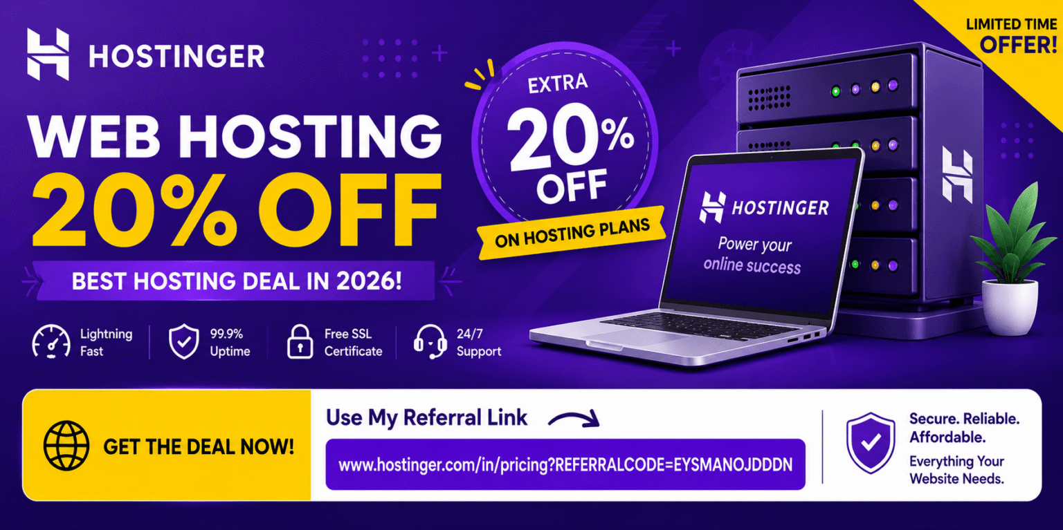Hostinger Web Hosting 20% Off: Best Hosting Deal & Discount 2026