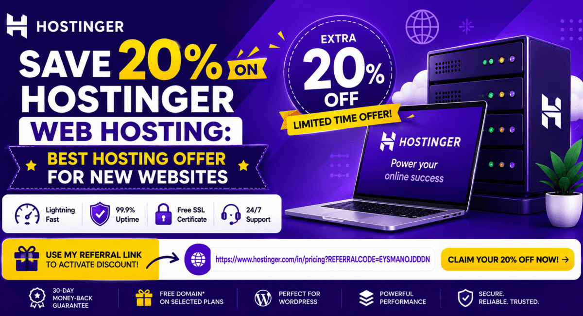 Save 20% on Hostinger Web Hosting Best Hosting Offer for New Websites
